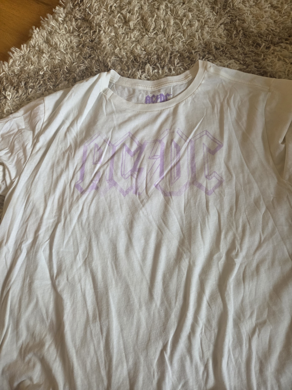 Lucky Brand White Short Sleeve Tee with Light Purple Graphic